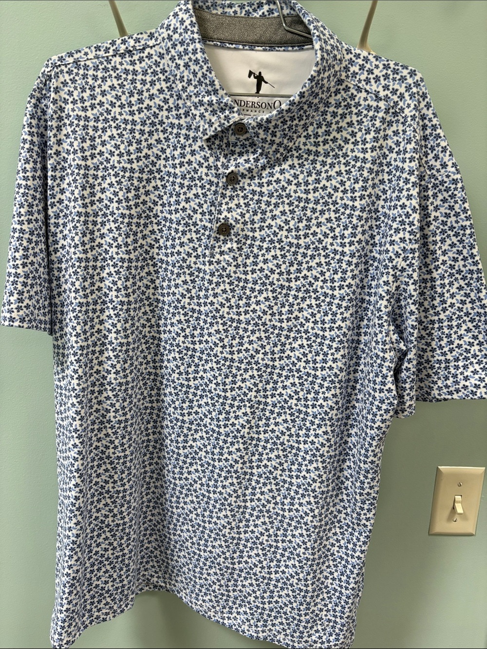 AndersonOrd Blue Floral Short-Sleeve Polo
